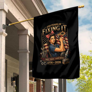 Patriotic Rosie Mechanic Feminist Pride Garden Flag 250 Years Of Fixing It TS12 Print Your Wear