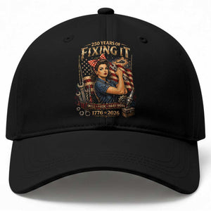 Patriotic Rosie Mechanic Feminist Pride Baseball Cap 250 Years Of Fixing It TS12 Print Your Wear