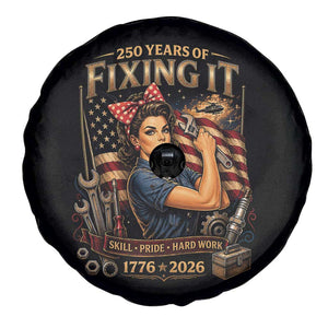 Patriotic Rosie Mechanic Feminist Pride Spare Tire Cover 250 Years Of Fixing It TS12 Print Your Wear