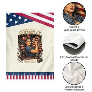 Rosie Mechanic Feminist Pride Patriotic Garden Flag 250 Years Of Fixing It TS12 Print Your Wear