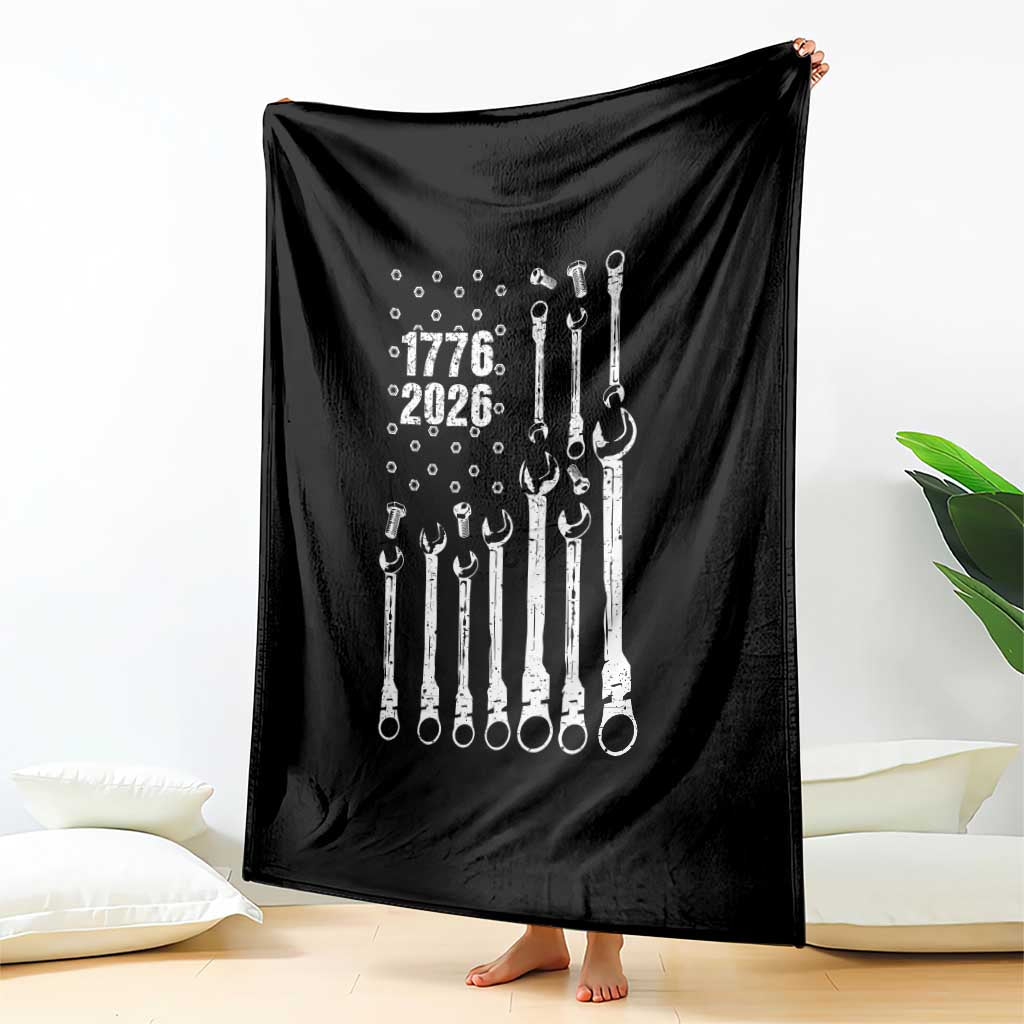 Patriotic Mechanic Gift Throw Blanket American Flag Automotive Lover TS12 Print Your Wear