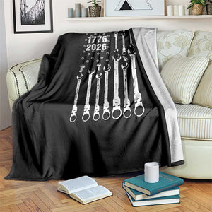 Patriotic Mechanic Gift Throw Blanket American Flag Automotive Lover TS12 Print Your Wear