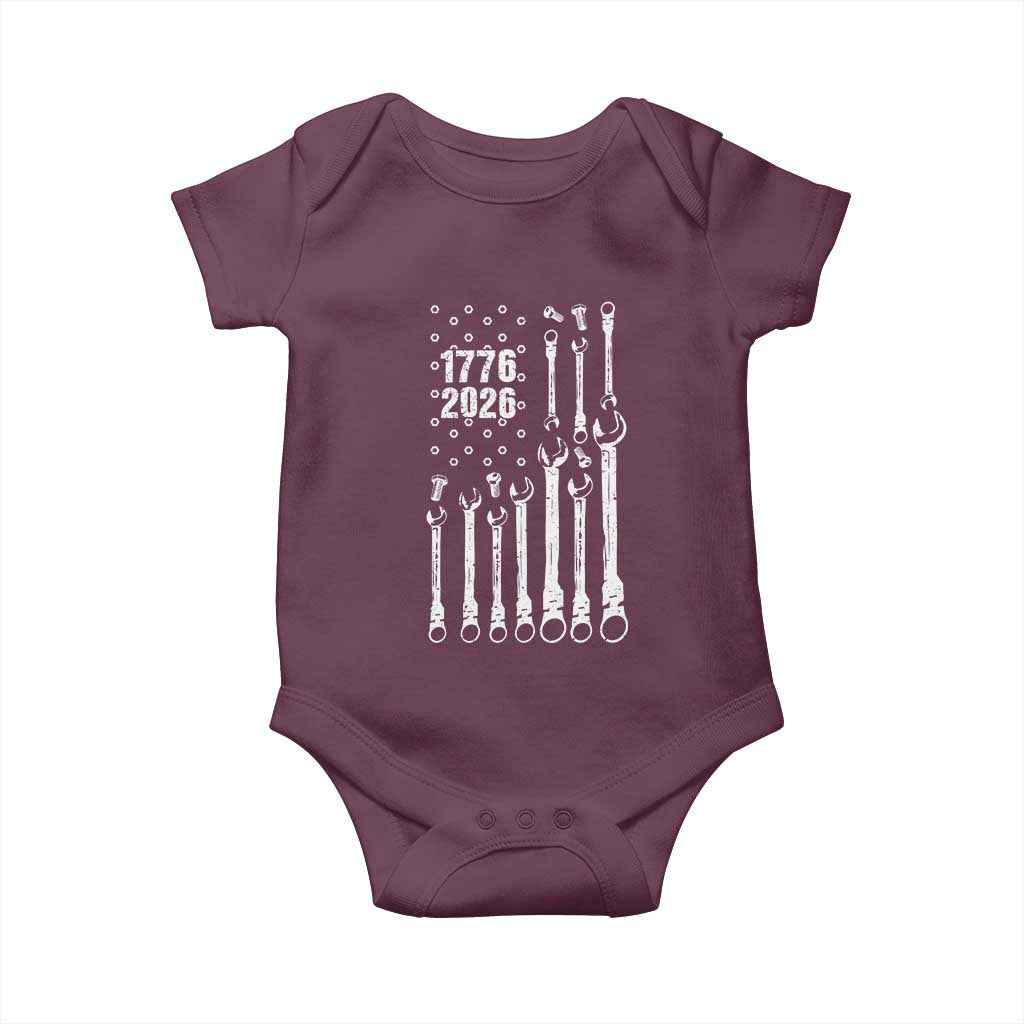Patriotic Mechanic Gift Baby Onesie American Flag Automotive Lover TS12 Maroon Print Your Wear