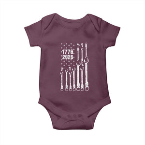 Patriotic Mechanic Gift Baby Onesie American Flag Automotive Lover TS12 Maroon Print Your Wear