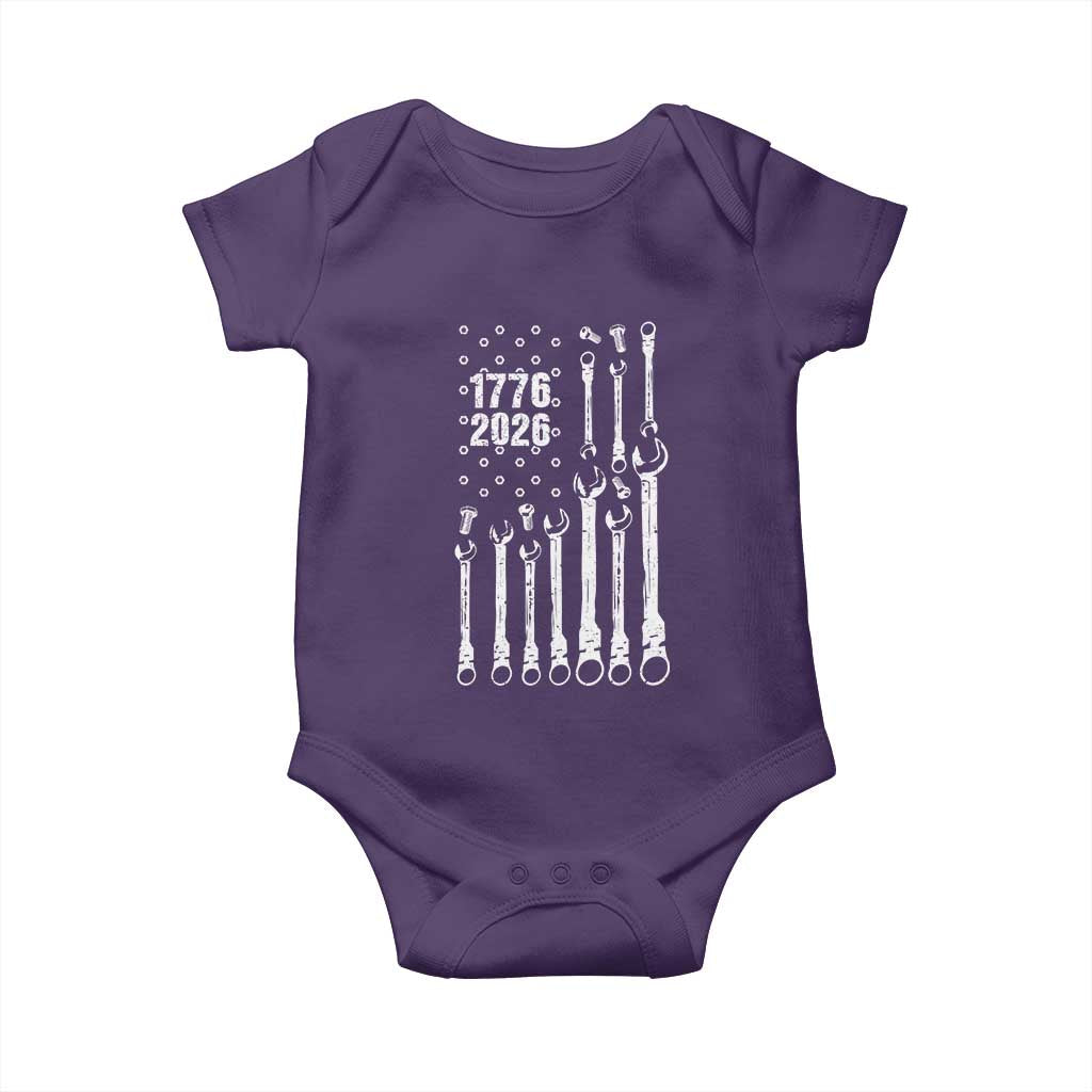 Patriotic Mechanic Gift Baby Onesie American Flag Automotive Lover TS12 Purple Print Your Wear