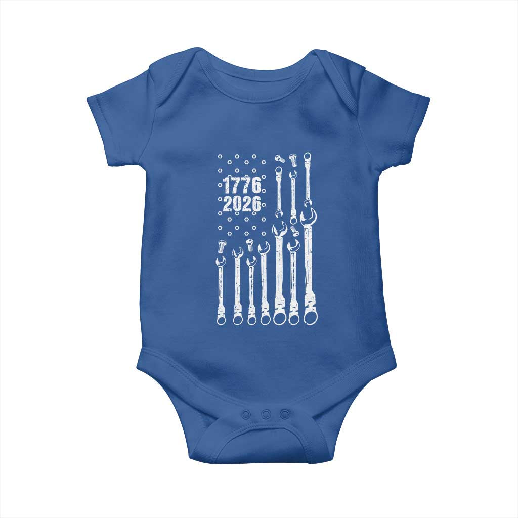 Patriotic Mechanic Gift Baby Onesie American Flag Automotive Lover TS12 Royal Blue Print Your Wear