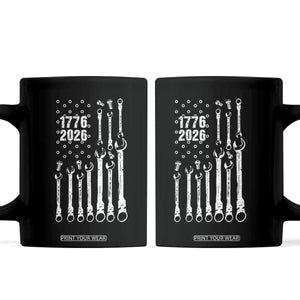 Patriotic Mechanic Gift Coffee Mug American Flag Automotive Lover TS12 Black Print Your Wear