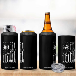 Patriotic Mechanic Gift 4 in 1 Can Cooler Tumbler American Flag Automotive Lover TS12 Print Your Wear