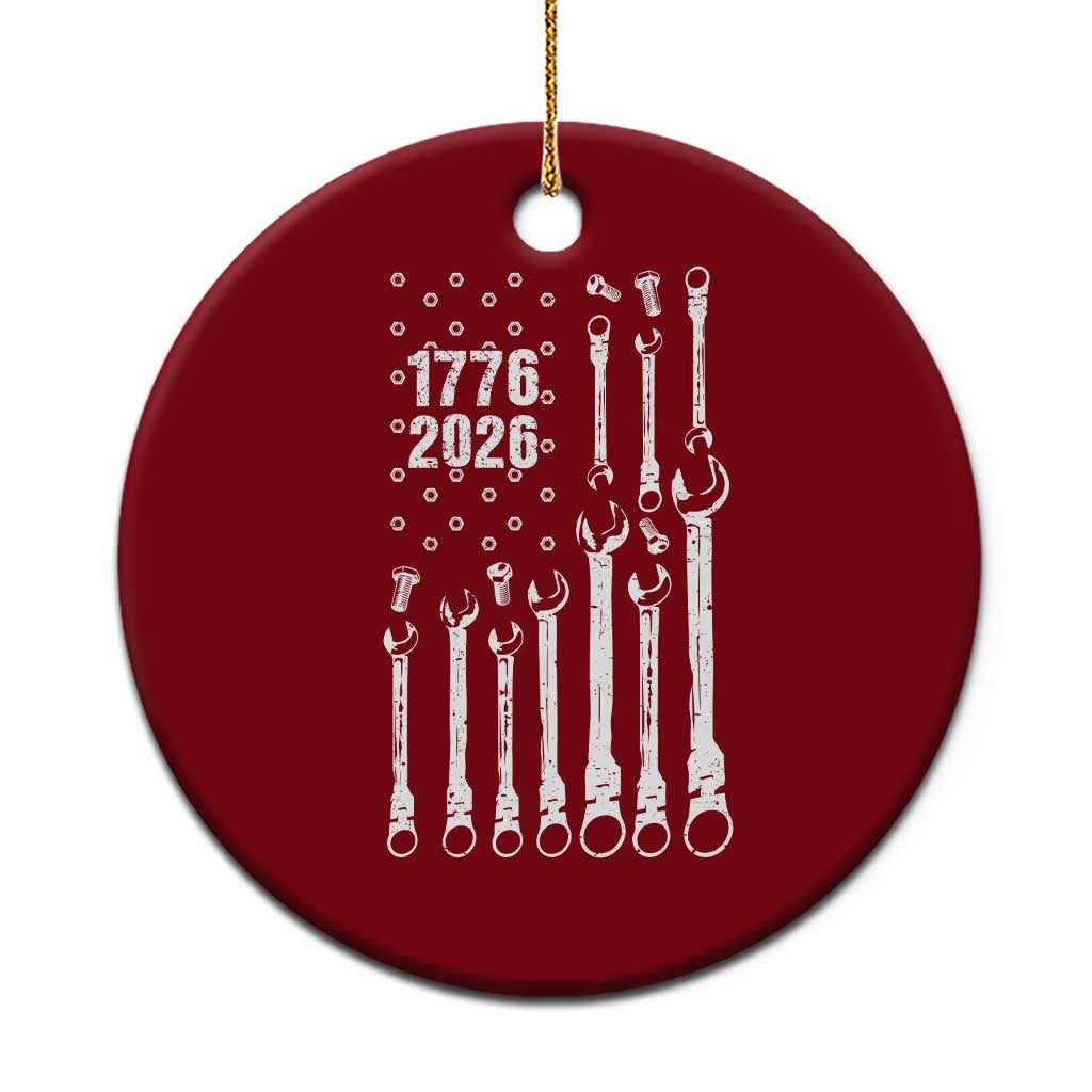 Patriotic Mechanic Gift Ceramic Ornament American Flag Automotive Lover TS12 1pc Red Print Your Wear