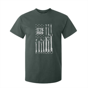Patriotic Mechanic Gift T Shirt For Kid American Flag Automotive Lover TS12 Dark Forest Green Print Your Wear