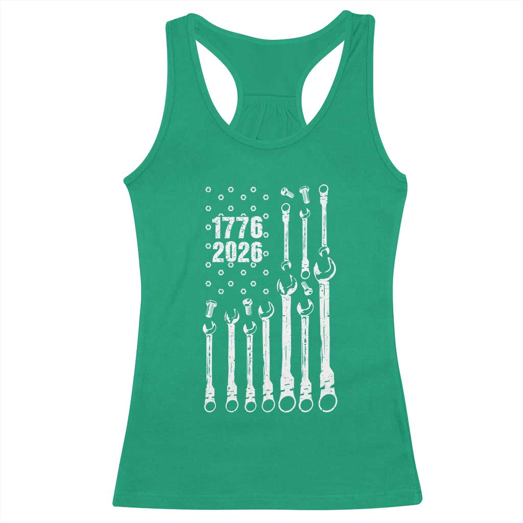Patriotic Mechanic Gift Racerback Tank Top American Flag Automotive Lover TS12 Irish Green Print Your Wear