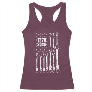Patriotic Mechanic Gift Racerback Tank Top American Flag Automotive Lover TS12 Maroon Print Your Wear