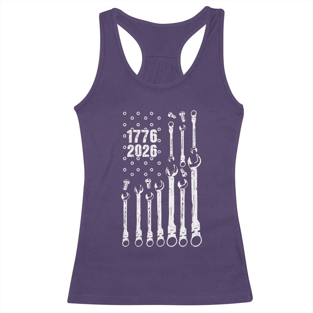 Patriotic Mechanic Gift Racerback Tank Top American Flag Automotive Lover TS12 Purple Print Your Wear