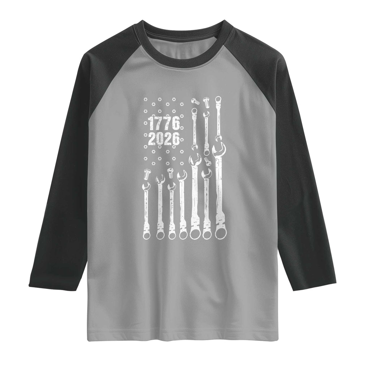 Patriotic Mechanic Gift Raglan Shirt American Flag Automotive Lover TS12 Sport Gray Black Print Your Wear