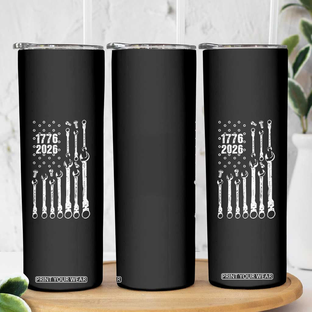 Patriotic Mechanic Gift Skinny Tumbler American Flag Automotive Lover TS12 Print Your Wear