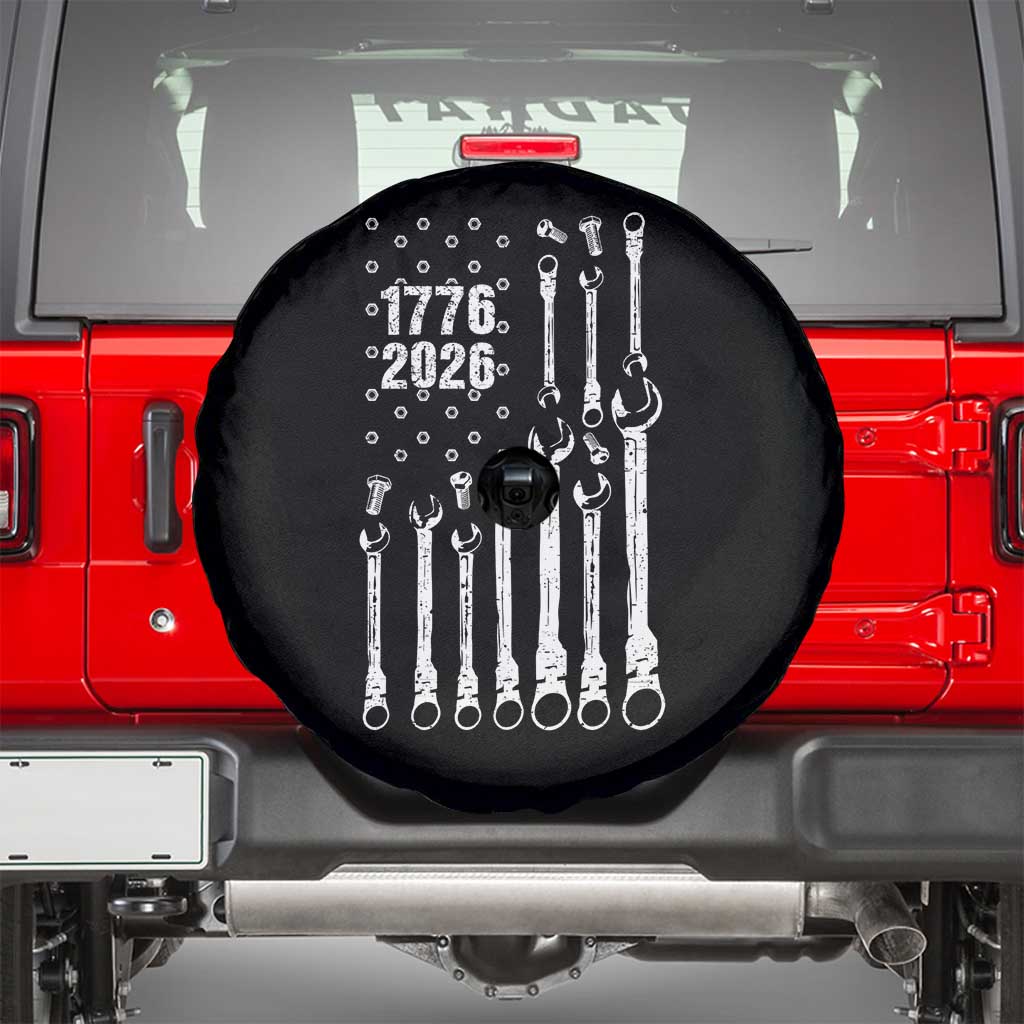 Patriotic Mechanic Gift Spare Tire Cover American Flag Automotive Lover TS12 Black Print Your Wear
