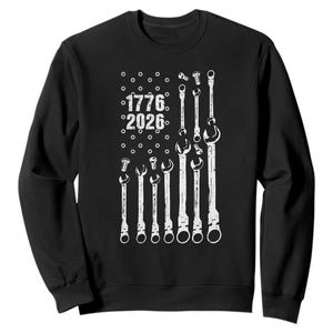 Patriotic Mechanic Gift Sweatshirt American Flag Automotive Lover TS12 Black Print Your Wear