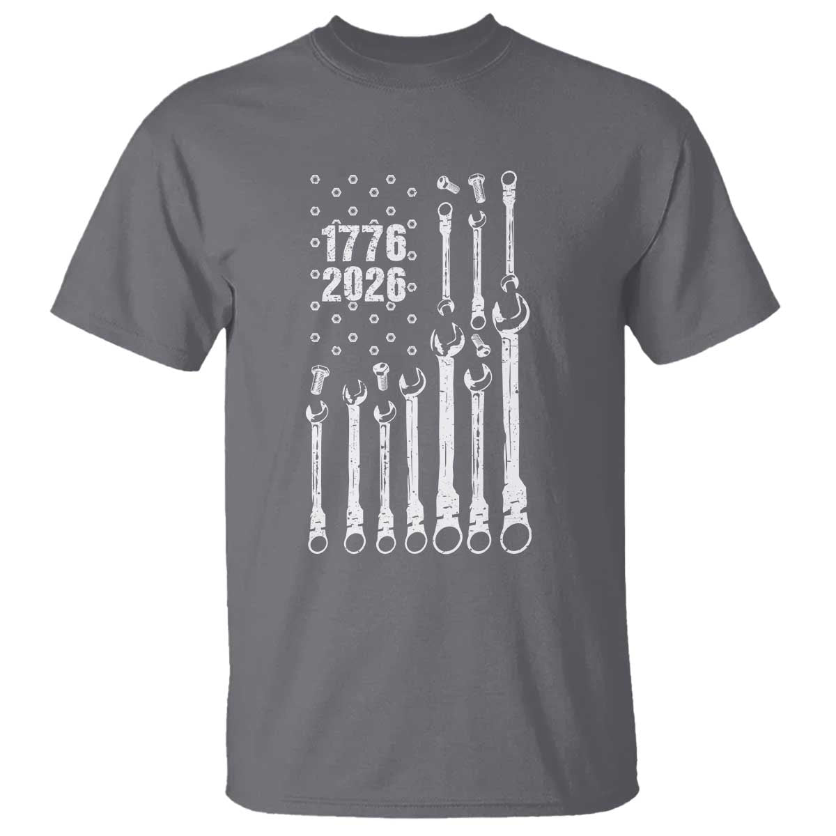 Patriotic Mechanic Gift T Shirt American Flag Automotive Lover TS12 Charcoal Print Your Wear