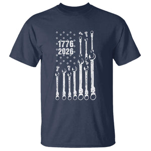 Patriotic Mechanic Gift T Shirt American Flag Automotive Lover TS12 Navy Print Your Wear