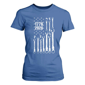 Patriotic Mechanic Gift T Shirt For Women American Flag Automotive Lover TS12 Royal Blue Print Your Wear