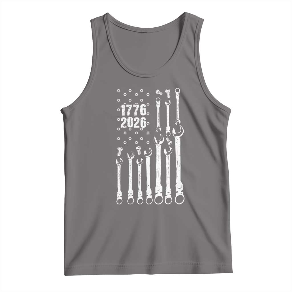 Patriotic Mechanic Gift Tank Top American Flag Automotive Lover TS12 Deep Heather Print Your Wear