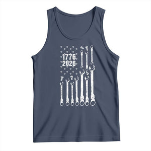 Patriotic Mechanic Gift Tank Top American Flag Automotive Lover TS12 Navy Print Your Wear