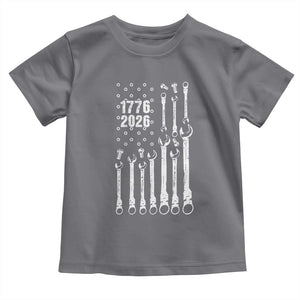 Patriotic Mechanic Gift Toddler T Shirt American Flag Automotive Lover TS12 Charcoal Print Your Wear