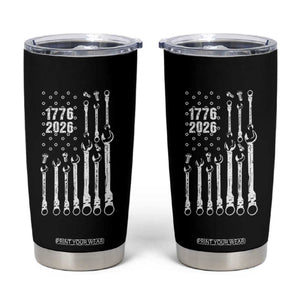 Patriotic Mechanic Gift Tumbler Cup American Flag Automotive Lover TS12 Black Print Your Wear