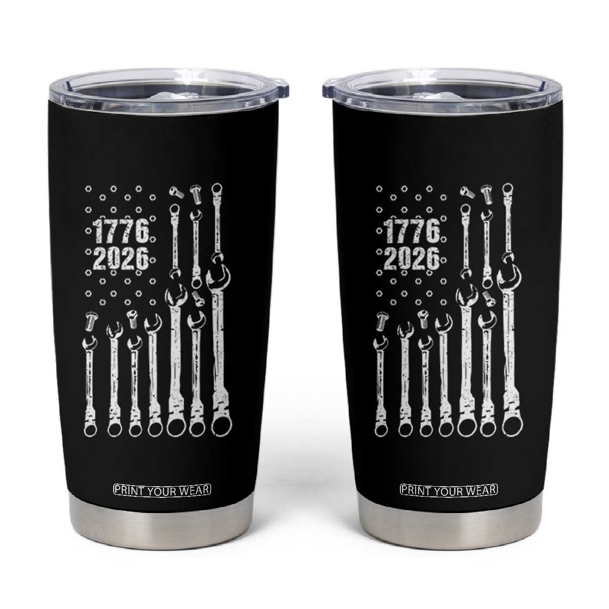 Patriotic Mechanic Gift Tumbler Cup American Flag Automotive Lover TS12 Black Print Your Wear