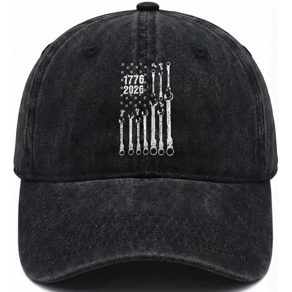 Patriotic Mechanic Gift Washed Cotton Baseball Cap American Flag Automotive Lover TS12 Print Your Wear