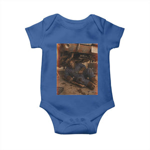 Bigfoot Mechanic Meme Baby Onesie Funny Sasquatch Fixing Cars TS12 Royal Blue Print Your Wear