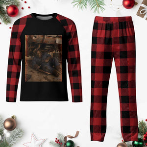 Bigfoot Mechanic Meme Plaid Pajama Set Funny Sasquatch Fixing Cars TS12 Buffalo Plaid Print Your Wear