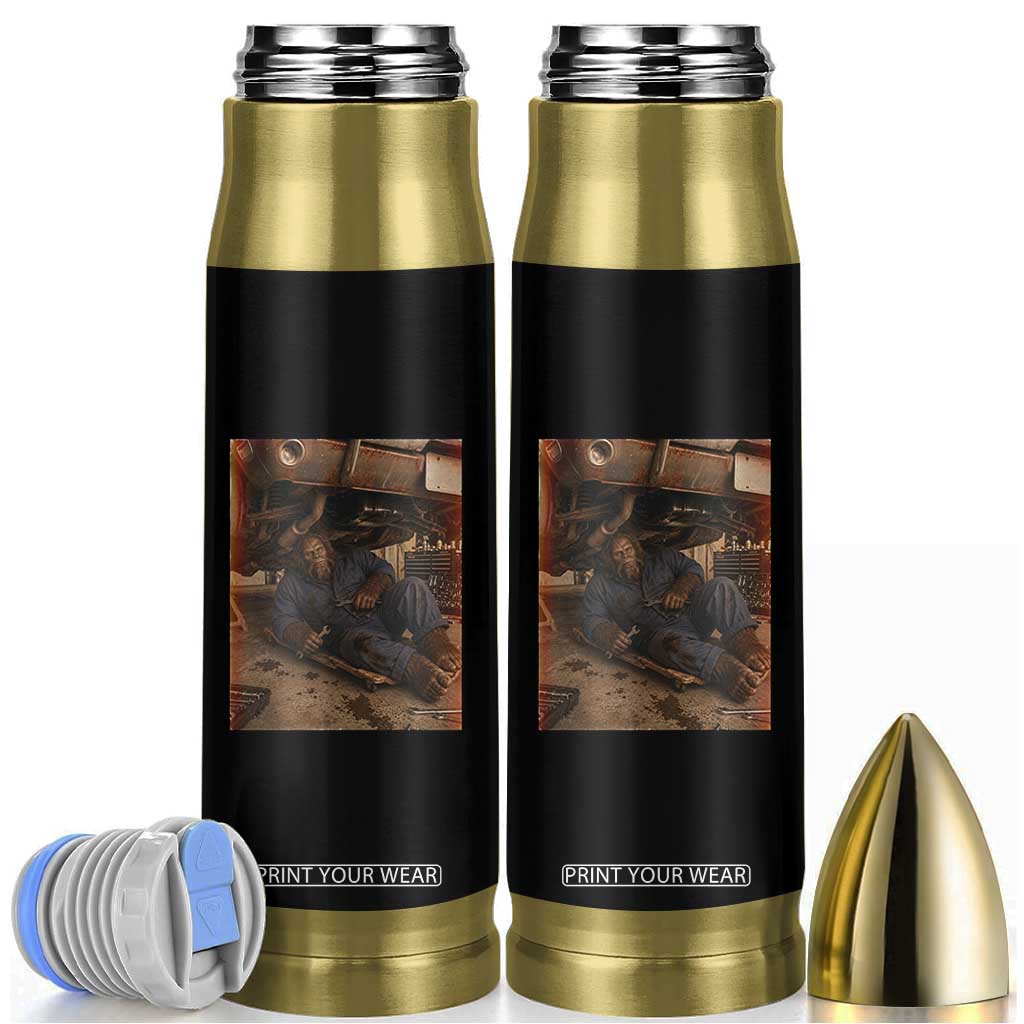 Bigfoot Mechanic Meme Bullet Tumbler Funny Sasquatch Fixing Cars TS12 Black Print Your Wear