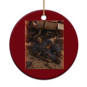 Bigfoot Mechanic Meme Ceramic Ornament Funny Sasquatch Fixing Cars TS12 1pc Red Print Your Wear