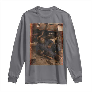 Bigfoot Mechanic Meme Long Sleeve Shirt Funny Sasquatch Fixing Cars TS12 Charcoal Print Your Wear
