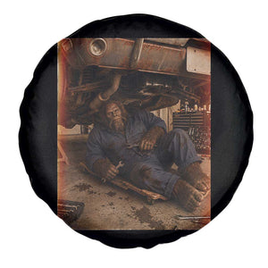 Bigfoot Mechanic Meme Spare Tire Cover Funny Sasquatch Fixing Cars TS12 Print Your Wear