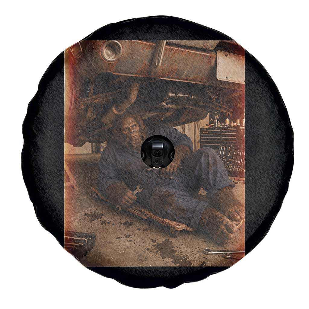 Bigfoot Mechanic Meme Spare Tire Cover Funny Sasquatch Fixing Cars TS12 Print Your Wear