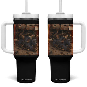 Bigfoot Mechanic Meme Tumbler With Handle Funny Sasquatch Fixing Cars TS12 One Size: 40 oz Black Print Your Wear