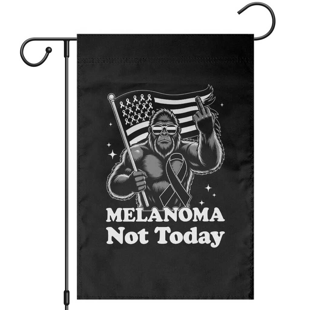 Bigfoot Black Ribbon Garden Flag Not Today Melanoma Awareness Gift TS12 Black Print Your Wear