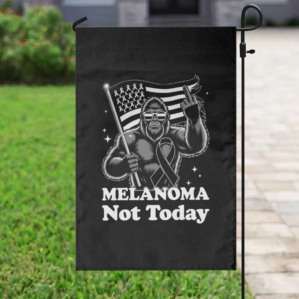 Bigfoot Black Ribbon Garden Flag Not Today Melanoma Awareness Gift TS12 Print Your Wear
