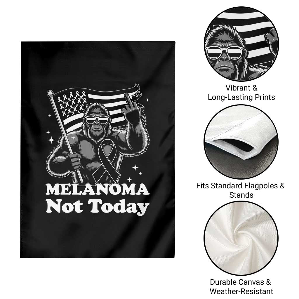 Bigfoot Black Ribbon Garden Flag Not Today Melanoma Awareness Gift TS12 Print Your Wear