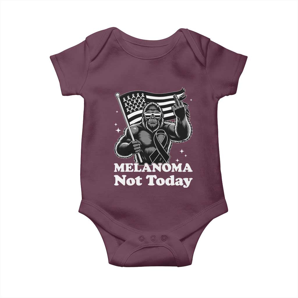 Bigfoot Black Ribbon Baby Onesie Not Today Melanoma Awareness Gift TS12 Maroon Print Your Wear