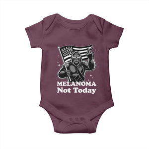 Bigfoot Black Ribbon Baby Onesie Not Today Melanoma Awareness Gift TS12 Maroon Print Your Wear