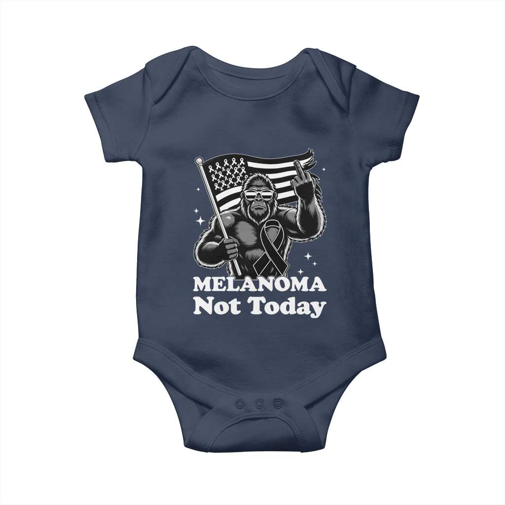 Bigfoot Black Ribbon Baby Onesie Not Today Melanoma Awareness Gift TS12 Navy Print Your Wear