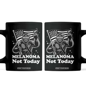 Bigfoot Black Ribbon Coffee Mug Not Today Melanoma Awareness Gift TS12 Black Print Your Wear