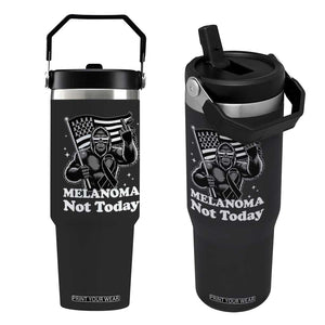 Bigfoot Black Ribbon Flip Straw Tumbler Not Today Melanoma Awareness Gift TS12 One Size: 30 oz Black Print Your Wear