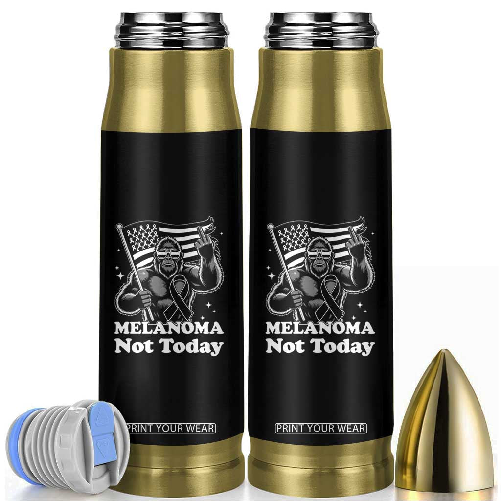 Bigfoot Black Ribbon Bullet Tumbler Not Today Melanoma Awareness Gift TS12 Black Print Your Wear