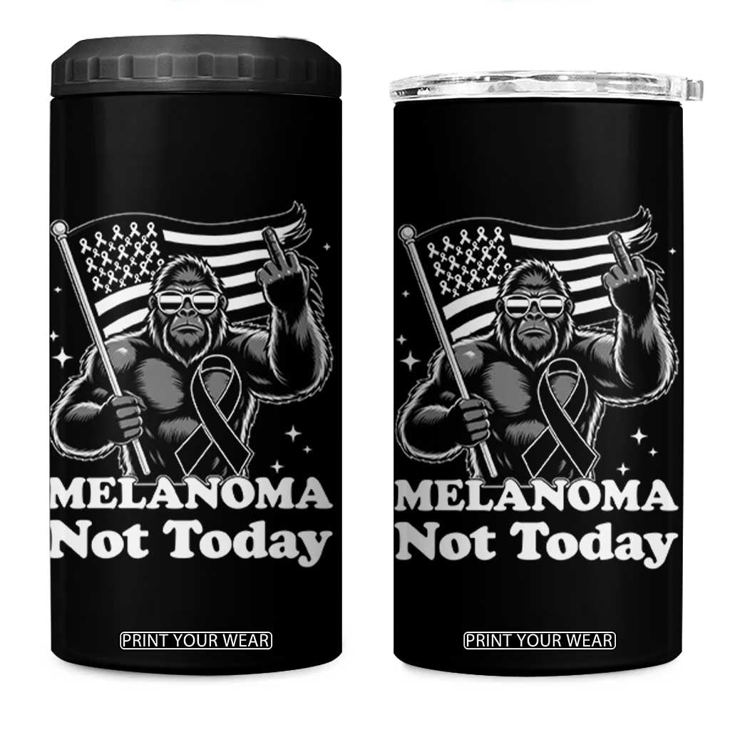 Bigfoot Black Ribbon 4 in 1 Can Cooler Tumbler Not Today Melanoma Awareness Gift TS12 One Size: 16 oz Black Print Your Wear