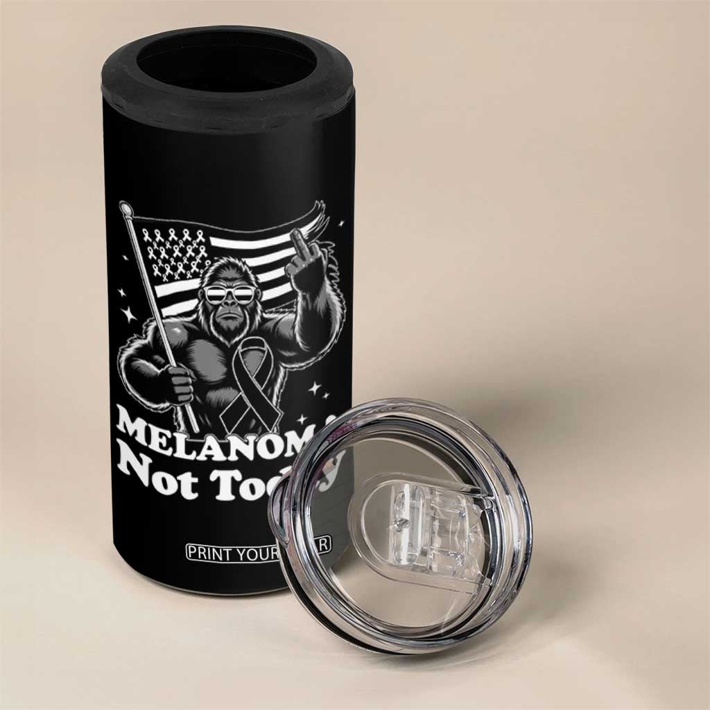 Bigfoot Black Ribbon 4 in 1 Can Cooler Tumbler Not Today Melanoma Awareness Gift TS12 Print Your Wear