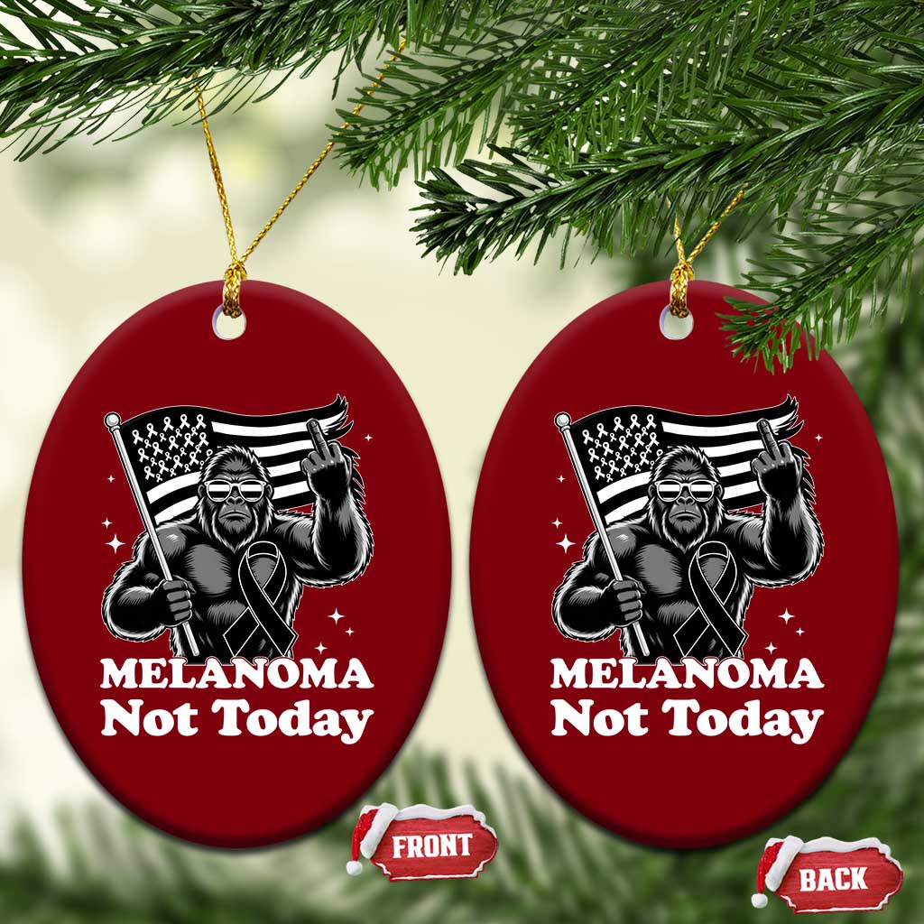 Bigfoot Black Ribbon Ceramic Ornament Not Today Melanoma Awareness Gift TS12 Print Your Wear